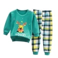 thumbnail image 1 of TSHXS Boys Pjs Size 6-7 5T Boy Clothes Boys' Cotton Long Sleeve Top And Pants,2 Piece Pajama Set 4-5 Years Green, 1 of 3