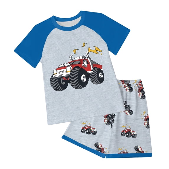 TSHXS Boys Spring Outfits Size 7 Boys Clothes Boys Short Sleeve T-Shirt And Shorts Set, Lightweight & Breathable