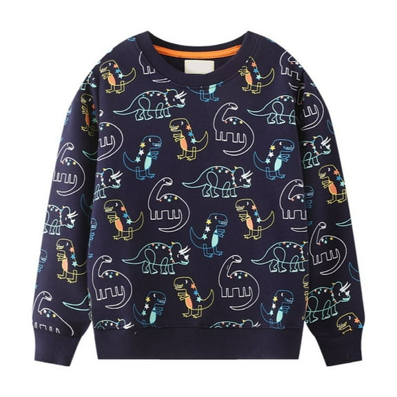 TSHXS Boys Sweater Boys Clothes Size 5 Boys' Crew Neck Long Sleeve Sweatshirt - Soft Pullover Sweaters For Youth Kids Boys & Girls Dark Blue 5-6 Years