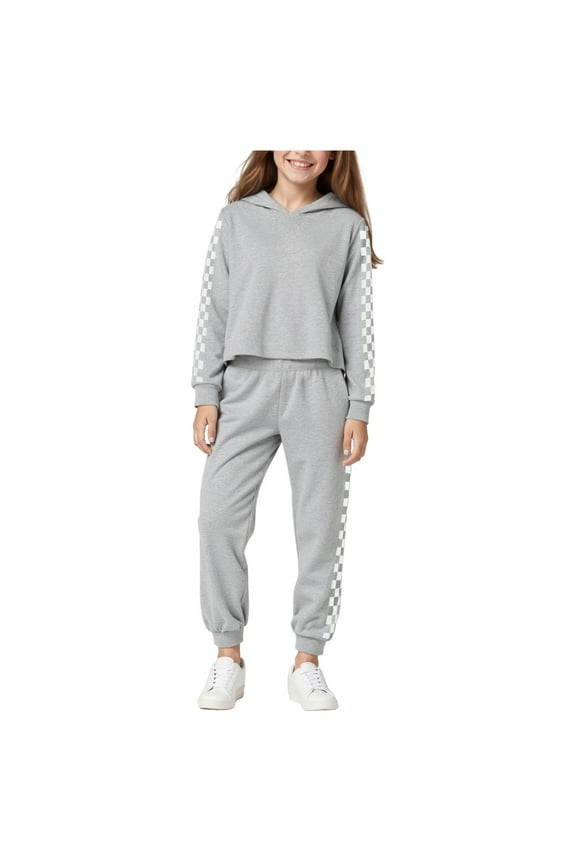 Clothes For Teens Cute Teen Clothes Kids 2 Piece Outfits Girls Crop Tops Hoodies Long Sleeve Fashion Sweatshirts And Sweatpants 13-14 Years Grey
