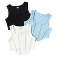 thumbnail image 1 of TSHXS Girls Athletic Tank Tops Girls Crop Top Tank Tops Crew Neck Cropped Basic Sleeveless Dance Yoga Blue 9-10 Years, 1 of 9