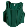 thumbnail image 1 of TSHXS Girls Black Tank Top Crop Tops For Girls 10-12 Tank Tops Crew Neck Cropped Basic Sleeveless Dance Yoga Dark Green 7-8 Years, 1 of 4