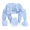 thumbnail image 1 of TSHXS Boy Outfits Layette Set Boy Boy Girl Clothes Unisex Romper Pants Set Hat Outfits Toddler Blue, 1 of 8