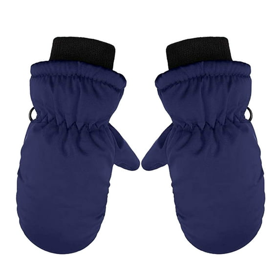 TSHXS Kids Winter Gloves Kids Snow Gloves Infant Toddler Kids Winter Mittnes Warm Waterproof Ski Snow Gloves For Boys Girls Navy 2-9 Years