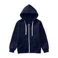 thumbnail image 1 of TSHXS Kids Zip Up Hoodie Toddler Zip Up Hoodie Youth Solid Classic Hoodies Soft Hooded Full Zip Sweatshirts For Children Navy, 1 of 8