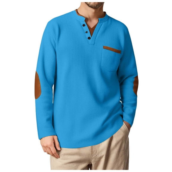 TSHXS Men'S Sweaters Mens Thermal Long Sleeve Shirt Men'S Sweatshirt Casual Outdoor Long Sleeve Pullover Sweatshirt Button Sweater XXL