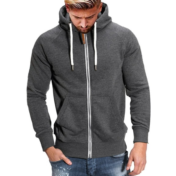 TSHXS Mens Jackets Lightweight Men'S Sweatshirts Men'S Cotton Lightweight Casual Pullover Drawstring Hoodie With Pocket Dark Gray M