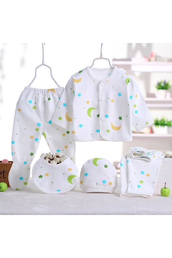 Newborn Baby Boy Clothes Newborn Baby Cotton Clothes Set Soft Breathable Infant Outfit for Baby Boys Girls Daily Wear(0-3 Months,G)