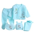 thumbnail image 1 of TSHXS Newborn Boy Outfits Newborn Sets For Boys Newborn Boy Girl Clothes Unisex Infant Romper Pants Set Hat Outfits Toddler Blue, 1 of 9
