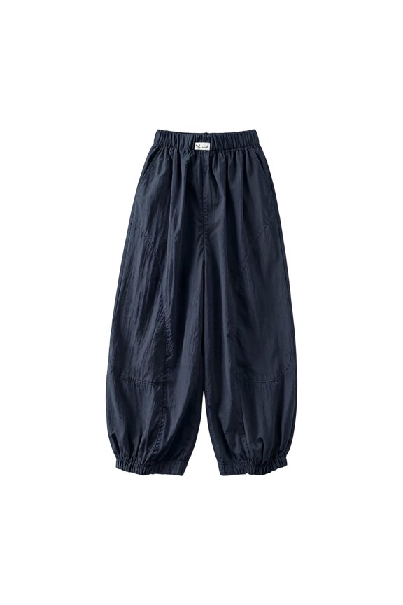 Pants Girls Youth Girls Ruched Lightweight Drawstring Balloon Jogger Pants Breathable Spring Outdoor Hiking Trousers(5-6 Years,Navy)