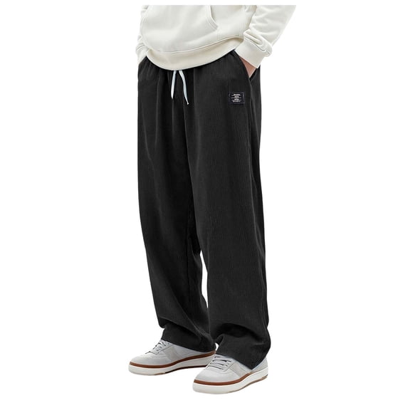 TSHXS Mens Corduroy Pants Men'S Casual Pants Mens Corduroy Joggers Pants Casual Cargo Pants Drawstring Elastic Waist Baggy Sweatpants With Pockets L