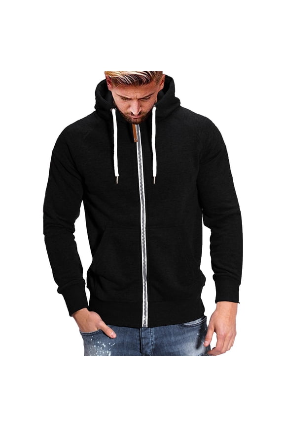 Sweatshirts For Men Mens Hoodies Pullover Men'S Gym Workout Active Long Sleeve Pullover Lightweight Hoodie Casual Hooded Sweatshirts Black M