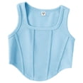 thumbnail image 1 of TSHXS Tank Tops For Girls Girls Shirts Size 7-8 Tank Tops Crew Neck Cropped Basic Sleeveless Dance Yoga Sky Blue 7-8 Years, 1 of 4