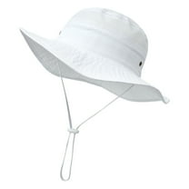 TSHXS Toddler Sun Hat Kids Hats Girls Outdoor Kids Sun Hat Adjustable Bucket Hat Windproof Waterproof Beach Fishing Hat White