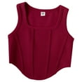 thumbnail image 1 of TSHXS Undershirts For Girls Toddler Girl Undershirts Tank Tops Crew Neck Cropped Basic Sleeveless Dance Yoga Wine 13-14 Years, 1 of 4
