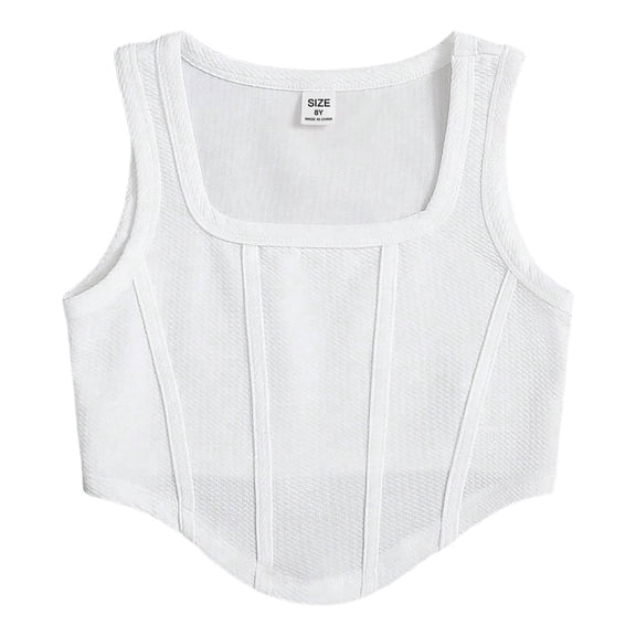 TSHXS White Tank Top Girls Tank Tops For Girls 10-12 Tank Tops Crew Neck Cropped Basic Sleeveless Dance Yoga White 7-8 Years