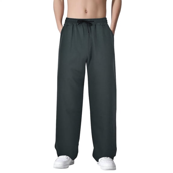 TSHXS Wide Leg Sweatpants Men Mens Jogging Pants Men'S Open Bottom Sweatpants With Pockets, Relaxed Fit,Breathable XXXL