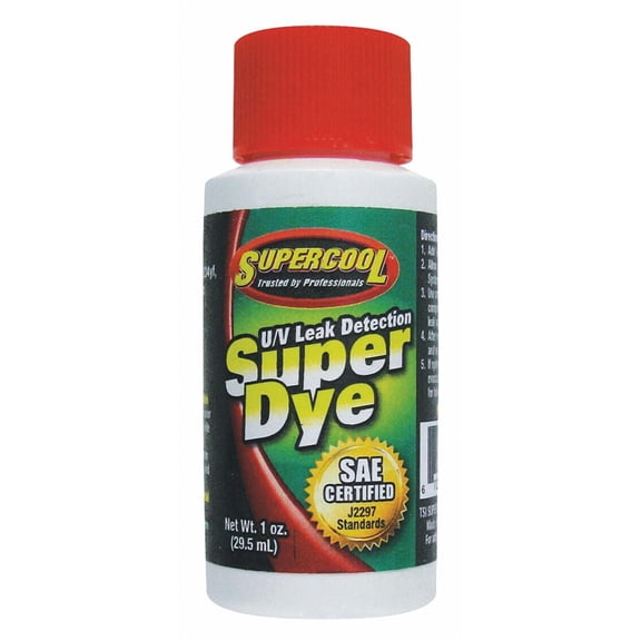 TSI Supercool 33003 Leak Detection Dye Machine & Tool Lubricant, 1 oz Bottle - Yellow