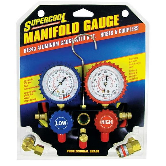 Supercool A/C Manifold Gauge,10 in 2211B