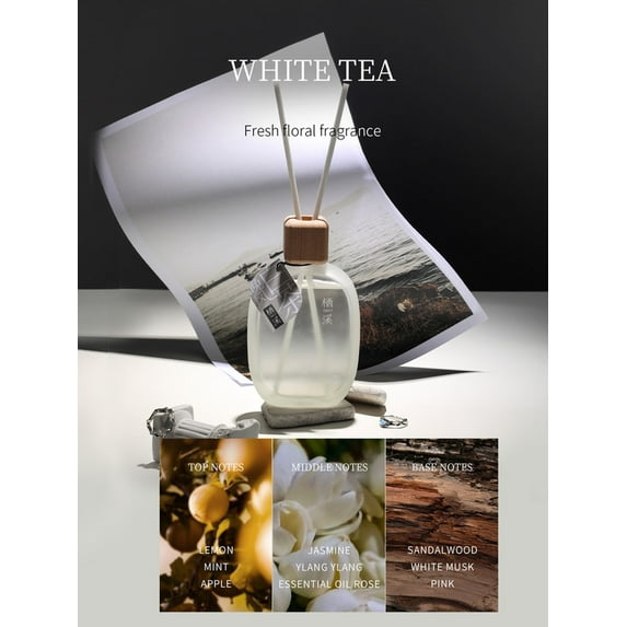 TSICY Vigour Series Bubbly Reed Diffuser-Home & Office Decor Aromatherapy Diffuser Oil Gift Set-Musk(3.71 Fluid Ounces)-sandalwood, white musk, pink (White Tea)