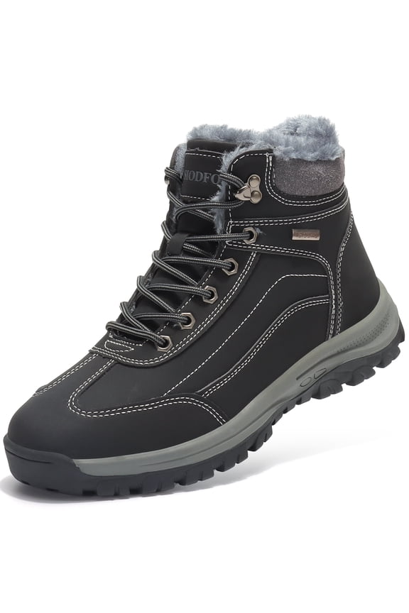 Winter Shoes for Men Cold Weather Snow Boots Waterproof Insulated Fur Warm Outdoor Hiking Ankle Boots Light Brown size 9