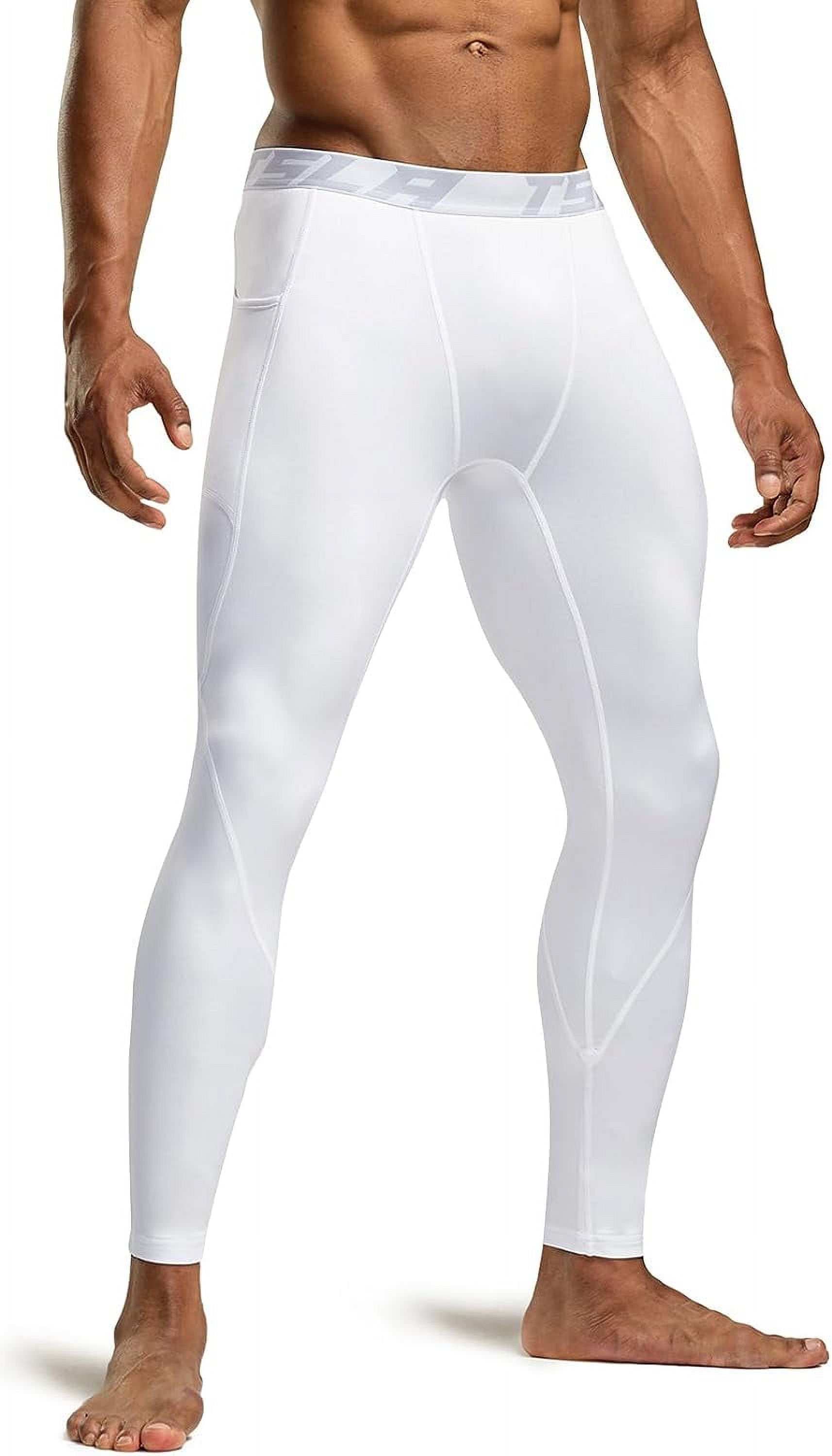 TSLA 1 or 2 Pack Men's Thermal Compression Pants, Athletic Sports