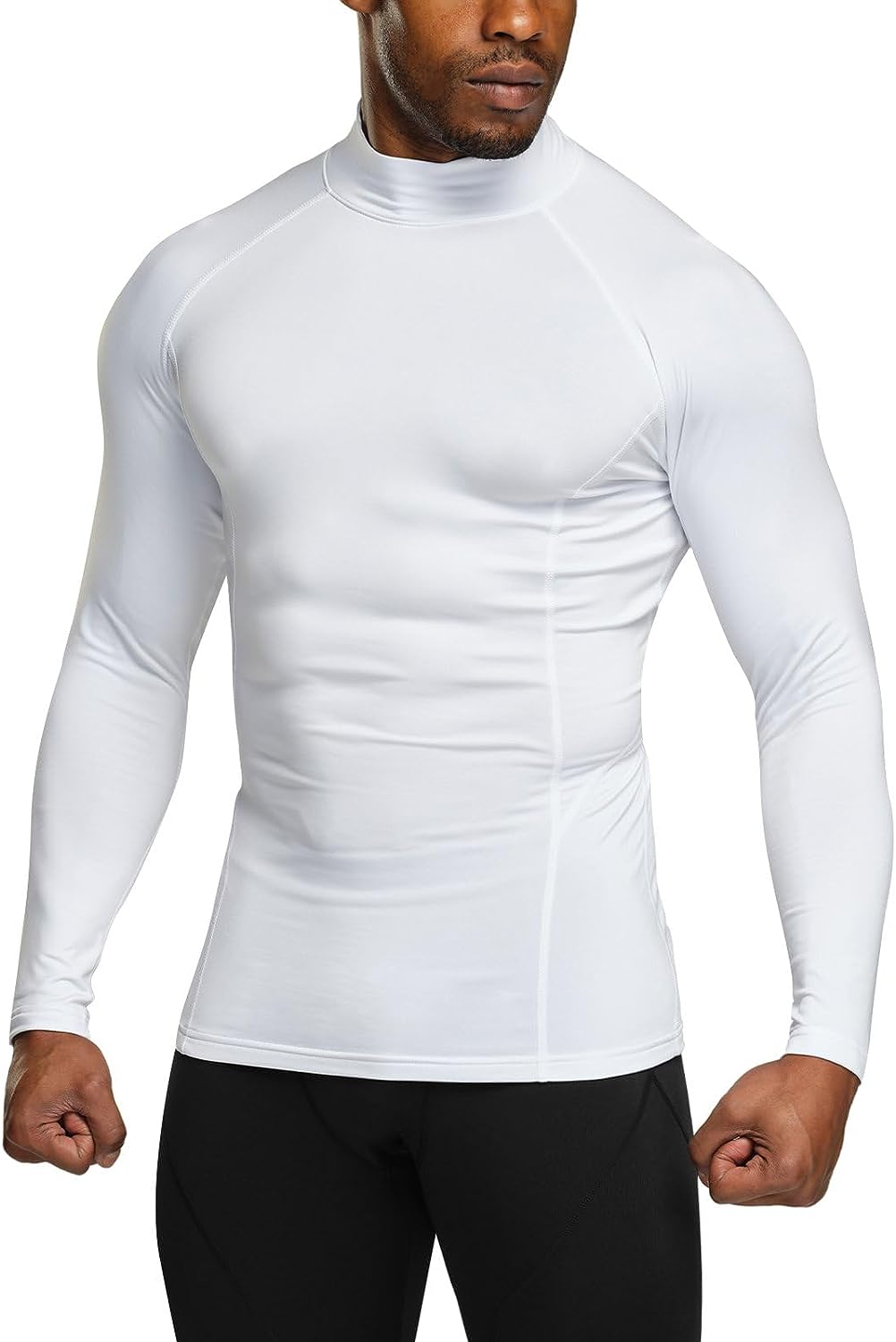 TSLA 1 or 2 Pack Men's Thermal Long Sleeve Compression Shirts, Mock