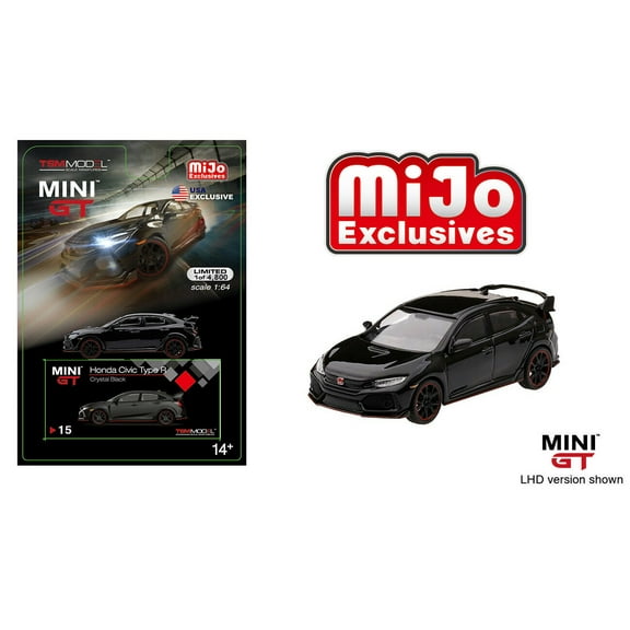 TSM Model Mini GT 2017 Honda Civic Type R FK8 (LHD)(Crystal Black) 1/64 Diecast Model Car MGT00015