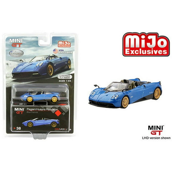TSM Model Mini GT Pagani Huayra Roadster (Blue Francia) 1/64 Diecast Model Car MGT00038