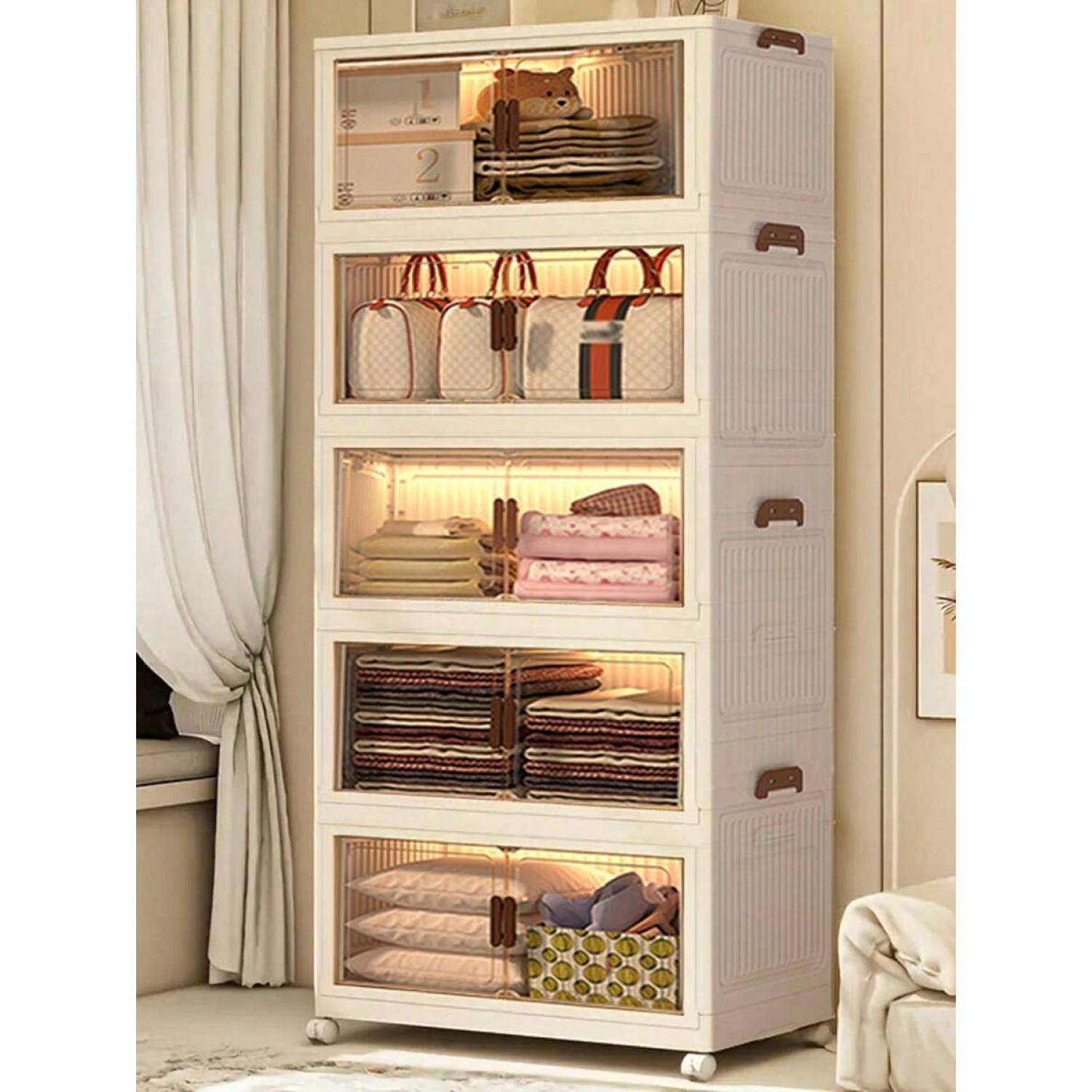 TSNQGFUCGXUFoldable Storage Bins With LIDS And Wheels, Foldable Storage ...