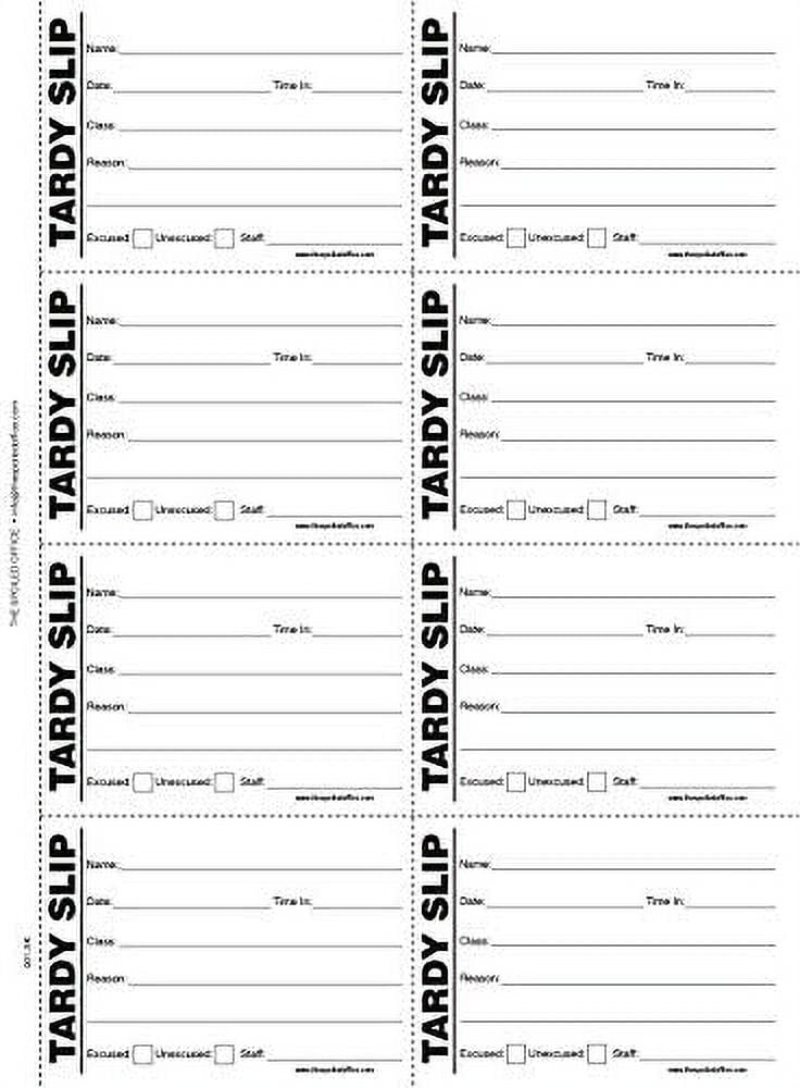TSO 400 Tardy Slip Sign In Book With 2 3/4" X 3 3/4" Tardy Slips Spiral Bound With 400 Slips