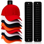 TSOMEI Hat Organizer for Baseball Caps Hat Rack for Wall and Door Space Saving 2 Pack Black ABS