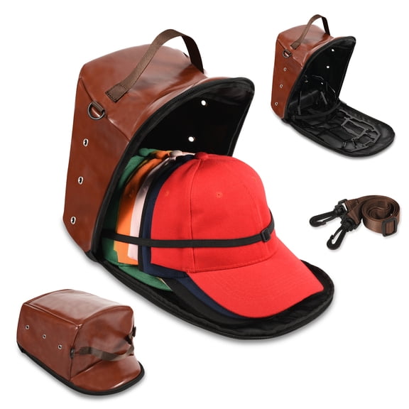 TSOMEI Hat Storage Bag Hold up to 12 Hats Foldable Hat Holder Rack with Bracket No Deformation Brown