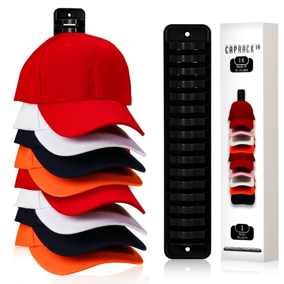TSOMEI Hat Storage Organizer Wall Mounted Hat Organizer for Baseball Caps Hat Rack 1Pcs Black