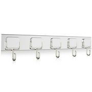 TSOMEI Magnetic Hooks Heavy Duty, Strong Magnet Hook with 5 Metal Hooks, Neodymium Magnet Coat Rack for Hanging Clothes Keys Hat Purse in Metal Door, Refrigerator, Silver