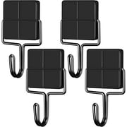 TSOMEI Rustproof Magnetic Hooks, Stainless Steel Black, 4 Pieces