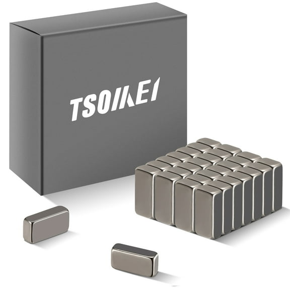 TSOMEI Strong Rare Earth Magnets Bar, Small Neodymium Magnets, for Refrigerator, Office Whiteboard, Kitchen, Lockers, Tool Storage, Rectangular Metal Magnets, 10x5x3mm, 30Pcs, Bright Black