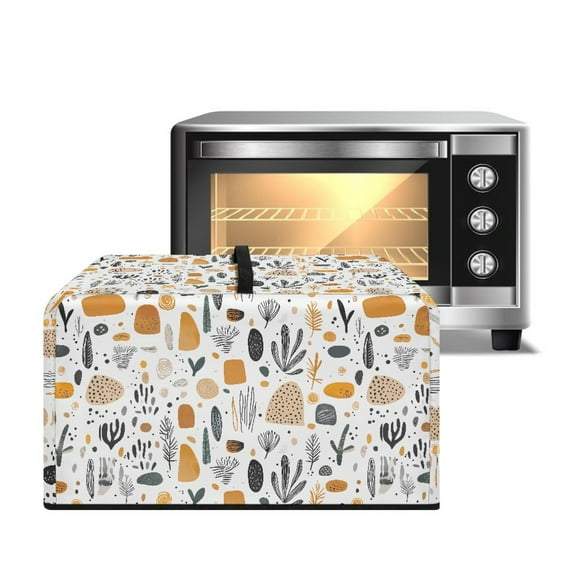 TSOVTHRID Abstract Art Plant Print Microwave Oven Dust Cover, Stain-Resistant Kitchen Electrical Appliance Cover Countertop Ovens Decorations, 18.25"W x 14.5"D x 11"H, S