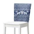 thumbnail image 1 of TSOVTHRID Aztec Elephant Floral Blue Print Breathable Chair Back Cover Chairs Back Slipcovers Decorative Dining Chair Protector for Dining Room Wedding Kitchen Party Ceremony, Set of 6, 1 of 7