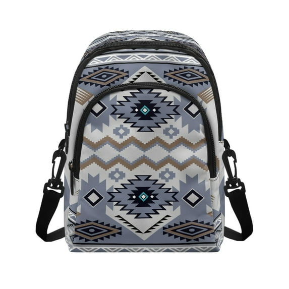 TSOVTHRID Aztec Tribal Geometric Gray Print Small Crossbody Bags for Women Trendy Cell Phone Purse Wallet Cell Phone Crossbody Purse with Zipper Closure