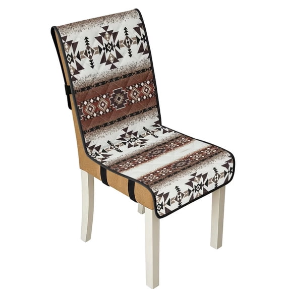 TSOVTHRID Aztec Tribal Geometric Print Dining Chair Covers Quilted Removable Upholstered Chair Slipcovers Stretch Stain Resistant Anti-Slip Seat Cushion Slipcovers, Set of 2