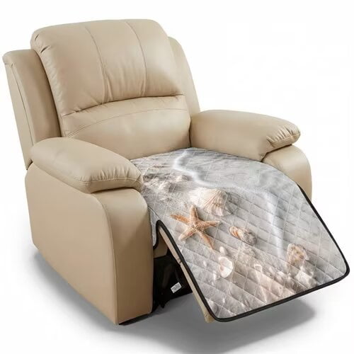 TSOVTHRID Beach Starfish Shell Pattern Recliner Chair Cover, Non Slip Lazy Boy Recliner Chair Covers Couch Slipcovers Dustproof Furniture Protector for Pets