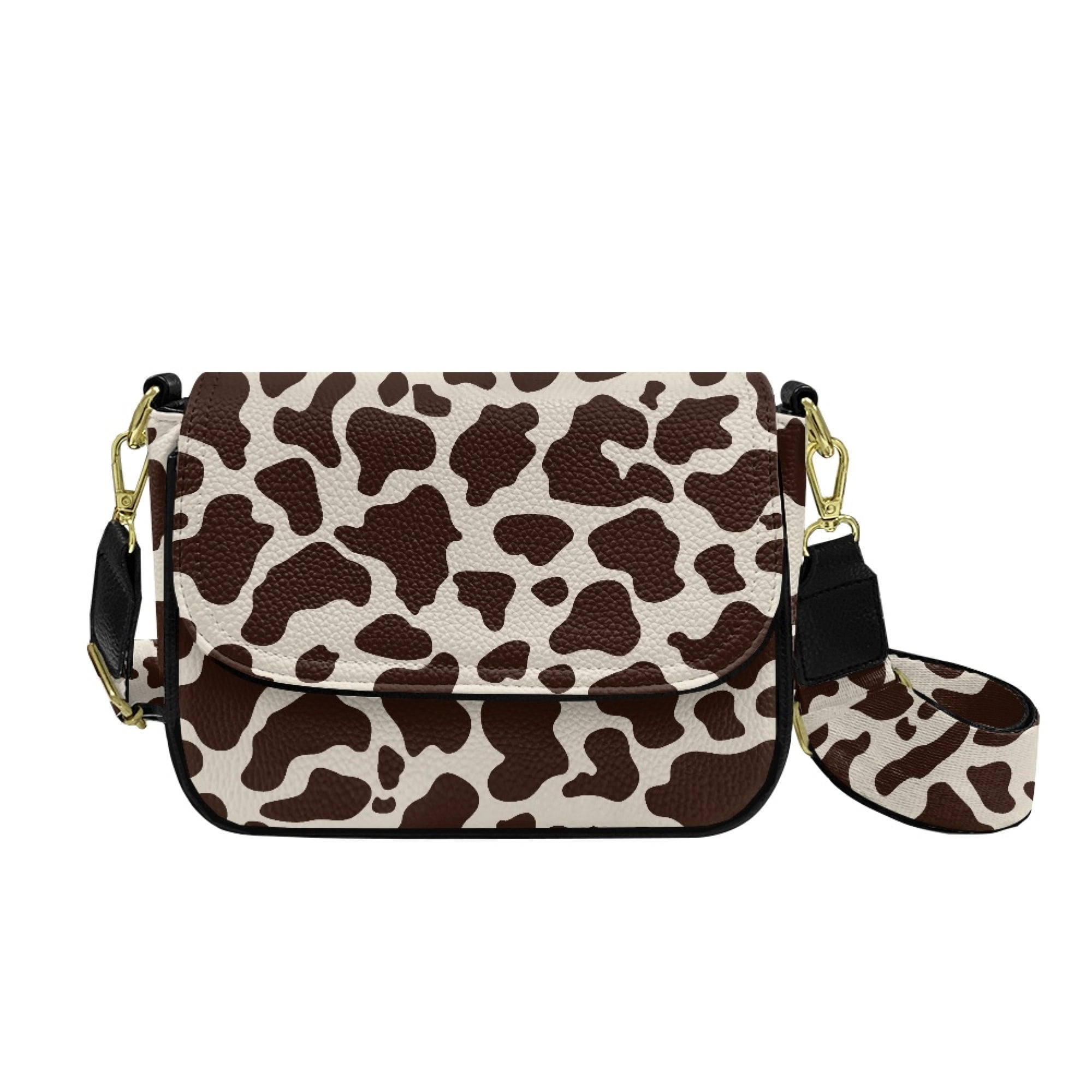 TSOVTHRID Beige Brown Cow Print Crossbody Purse for Women PU Leather Cell Phone Purse Trendy Crossbody Bags Handbags Shoulder Bag for Travel Party