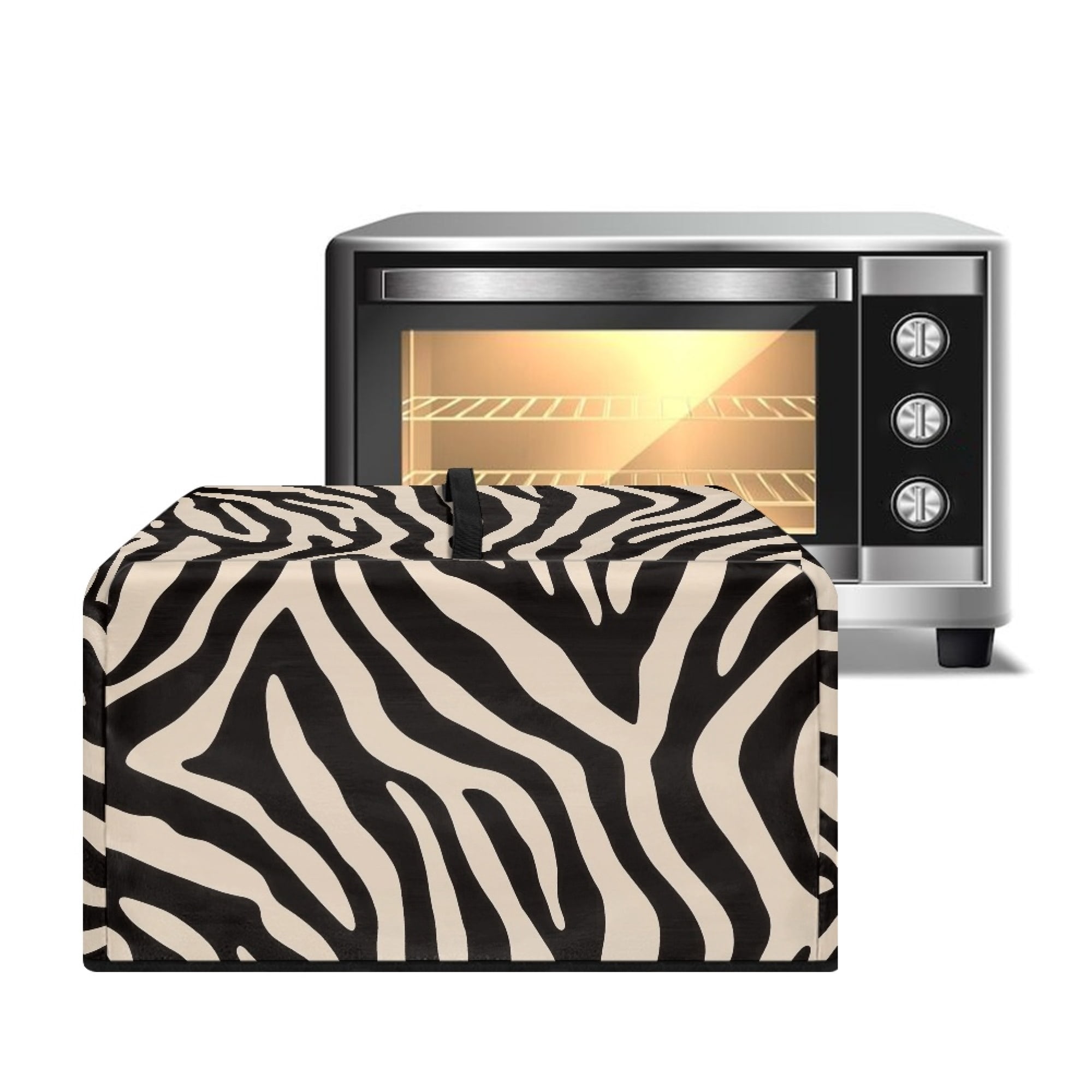 Zebra Toaster TSOVTHRID Beige Zebra Stripe Print Microwave Dust Cover Toaster Oven ...