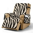 thumbnail image 1 of TSOVTHRID Beige Zebra Stripe Print Recliner Cover with Pocket Single Reclining Slipcover Non-Slip Lazy Boy Recliner Armchair Cover with Elastic Strap Furniture Protector for Pet, 1 of 7