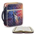 thumbnail image 1 of TSOVTHRID Bible Cover Church Bag for Christian, Bible Case with Zipper Closure, Quilted Protective Carrying Book Case for Girls Bibles Study Supplies, Statue of Liberty American Flag Print, 1 of 7
