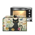thumbnail image 1 of TSOVTHRID Black Cat Floral Butterfly Print Microwave Oven Dust Cover Heavy Duty Microwave Oven Cover Dust-Proof Kitchen Machine Covers Case Protections for Toaster Oven, 20.9"W x 15.7"D x 12.4"H, L, 1 of 7