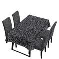 thumbnail image 1 of TSOVTHRID Black Leopard Print 5 Pcs Tablecloth with Dining Chair Seat Covers Washable Table Cloth Stretchable Chair Covers for Dining Room Banquet Home Kitchen Holiday Decoration, 1 of 7