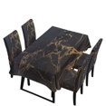 thumbnail image 1 of TSOVTHRID Black Marble Texture Print 5 Pcs Tablecloth Chair Cover Set Removable Dining Chair Protector Washable Spandex Rectangle Table Cloth for Dining Table Kitchen Decor, 1 of 7