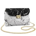 thumbnail image 1 of TSOVTHRID Black White Marble Texture Print Small Crossbody Bags for Women, Leather Cell Phone Purse, Crossover Shoulder Bag, Crossbody Travel Purse with Detachable Strap, 1 of 7